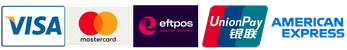 Accepted payment methods: Visa, Mastercard, eftpos, UnionPay, American Express